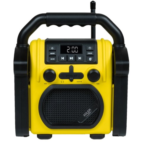Adler Adler | Construction radio with Bluetooth | AD 1911 | AUX in | Black/Yellow