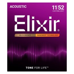 Elixir 11027 Custom Light (11-52) NW - Struny do gitary akustycznej