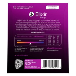 Elixir 16002 Phosphor Bronze Extra Light (10-47) NW - Struny do gitary akustycznej