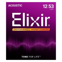 Elixir 16052 Phosphor Bronze Light (12-53) NW - Struny do gitary akustycznej