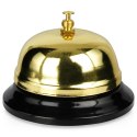 Dzwonek Stołowy VILDE 8,5 x 6 cm Metalowy Złoty z Czarną Podstawą