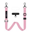Smycz 2w1 do etui smartfona na szyję nadgarstek Rope Crossbody - różowa