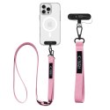 Smycz 2w1 do etui smartfona na szyję nadgarstek Rope Crossbody - różowa