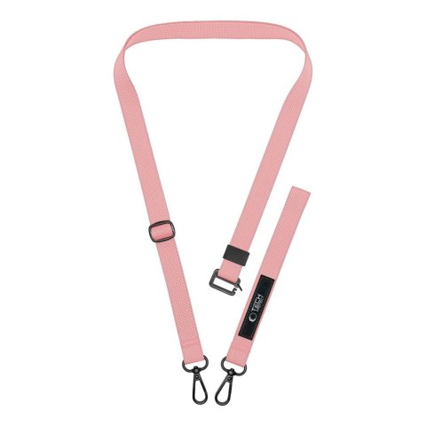 Smycz 2w1 do etui smartfona na szyję nadgarstek Rope Crossbody - różowa