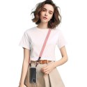 Smycz 2w1 do etui smartfona na szyję nadgarstek Rope Crossbody - różowa