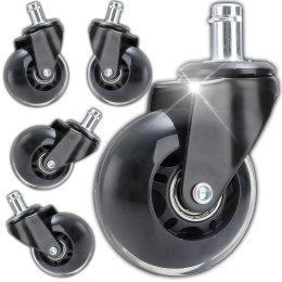 5x kółka do fotela obrotowego mocne kauczukowe gumowe silikonowe 10mm or1204