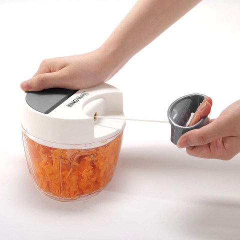 Rozdrabniacz kuchenny, napędzany mechanicznie, biały z szarymi elementami, średnica 12,5cm, pojemność 900 ml, kinghoff, kh-1882