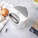 Rozdrabniacz kuchenny, napędzany mechanicznie, biały z szarymi elementami, średnica 12,5cm, pojemność 900 ml, kinghoff, kh-1882