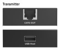 Przedłużacz (extender) po skrętce kat.6 USB 2.0 do 150m, 4x USB-A do 480 Mbps, 1x RJ45 (Gigabit Ethernet) - zestaw (odbiornik/na