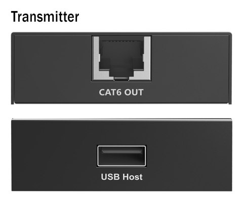 Przedłużacz (extender) po skrętce kat.6 USB 2.0 do 150m, 4x USB-A do 480 Mbps, 1x RJ45 (Gigabit Ethernet) - zestaw (odbiornik/na