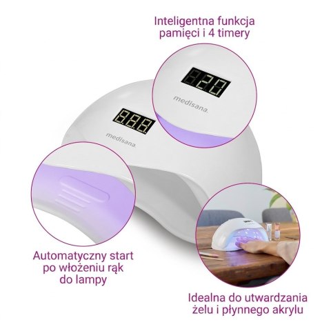 Lampa UV/LED do paznokci Medisana ND 880 4 tryby pracy | kompaktowa | 236 x 195 x 115 mm