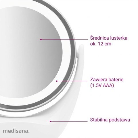 Lustro kosmetyczne Medisana 2w1 CM 835 5-krotne powiększenie | średnica 12 cm | chromowy