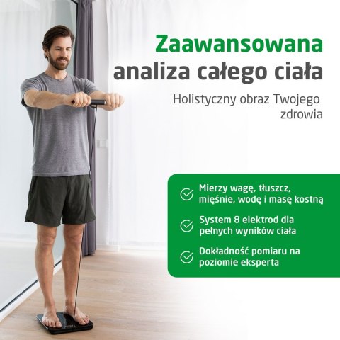 Holistyczna 8-punktowa waga analityczna Medisana BS 850 do 180 kg |VitaDock | pomiar całego ciała | antracytowy