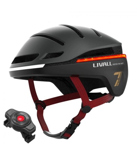 LIVALL Kask szosowy 58-62 cm światła LED czujnik upadku SOS czarny EVO21-L-BLK