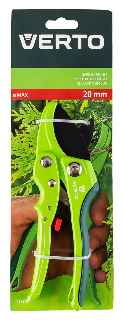 Sekator ogrodowy kowadełkowy z grzechotką, średnica cięcia 20 mm.
