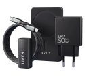 Zestaw do ładowania Havit: Power Bank PB5216 5000 mAh, magnetyczny kabel USB-C do USB-C i ultra cienka ładowarka UC128 o mocy 30