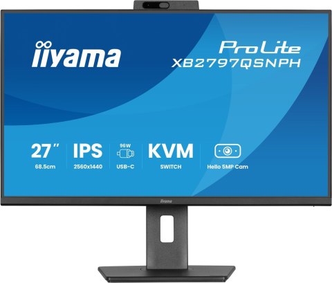 Iiyama ProLite XB2797QSNPH-B1 27IN IPS LCD 4MS 2560X1440 350CD/M2 HDMI/DP/USB 2 monitor komputerowy 68,6 cm (27") 2560 x 1440 px