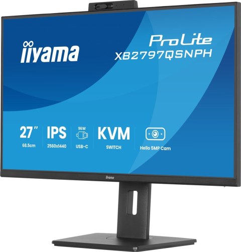 Iiyama ProLite XB2797QSNPH-B1 27IN IPS LCD 4MS 2560X1440 350CD/M2 HDMI/DP/USB 2 monitor komputerowy 68,6 cm (27") 2560 x 1440 px