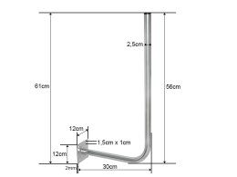 76-900# Uchwyt ścienny gięty anteny siatkowej l300/550mm