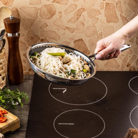 Patelnia powłoka non-stick honeycomb, 20 cm, 3-warstwy, stal 304, pfoa-free