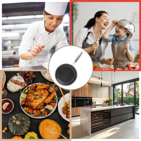 Patelnia powłoka non-stick honeycomb, 20 cm, 3-warstwy, stal 304, pfoa-free