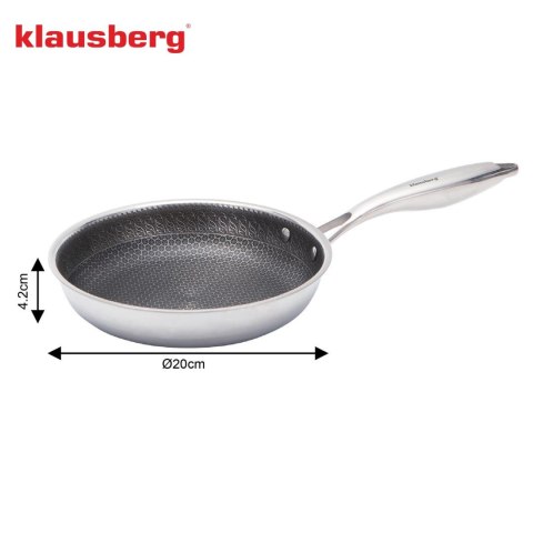 Patelnia powłoka non-stick honeycomb, 20 cm, 3-warstwy, stal 304, pfoa-free
