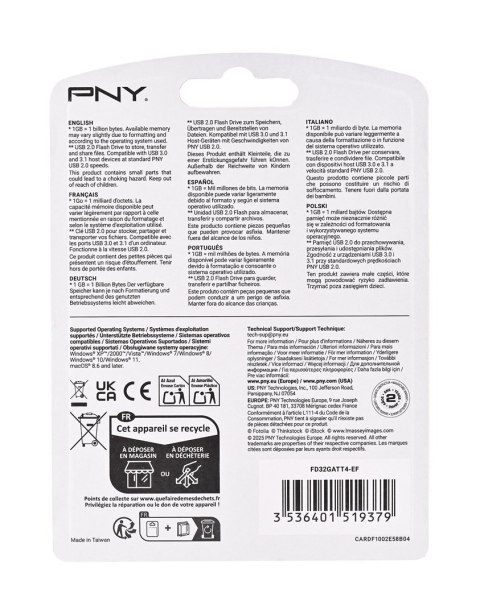 Pamięć USB flash PNY Attache 4 USB 2.0 32GB