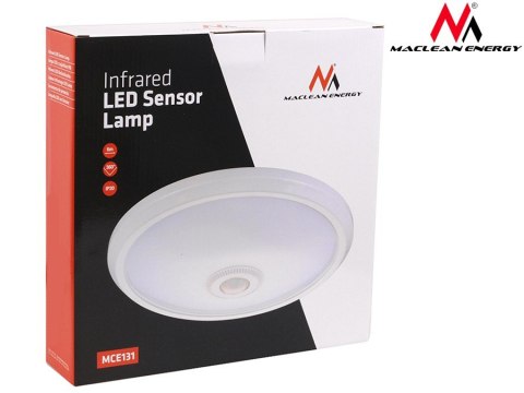 Plafon LED z czujnikiem ruchu Maclean, czujnik PIR, zasięg 6m, 12W, barwa neutralna biała (4000K), MCE131