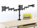 Uchwyt / wieszak biurkowy na 3 monitory Maclean, podwójne ramiona, VESA 75x75 oraz 100x100, 13"-27", 8kg, MC-691