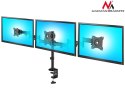 Uchwyt / wieszak biurkowy na 3 monitory Maclean, podwójne ramiona, VESA 75x75 oraz 100x100, 13"-27", 8kg, MC-691