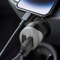Ładowarka samochodowa max4,8A 2xUSB Maclean Energy MCE157 Qualcomm Quick Charge QC 3.0 plus kabel 1.5m Silver