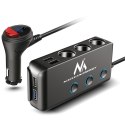 Rozdzielacz gniazda zapalniczki samochodowej Maclean, woltomierz, 3 gniazda zapalniczki, 1xQC 3.0, 3xUSB, 6.8A, 1xPD 18W, max 12