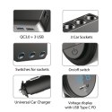 Rozdzielacz gniazda zapalniczki samochodowej Maclean, woltomierz, 3 gniazda zapalniczki, 1xQC 3.0, 3xUSB, 6.8A, 1xPD 18W, max 12