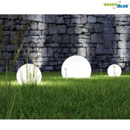 Solarna lampa GreenBlue, wolnostojąca, ogrodowa, kula 25x25x58cm, bialy LED, GB166