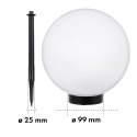 Solarna lampa wolnostojąca ogrodowa GreenBlue, kula 15x15x48cm, bialy LED, GB121