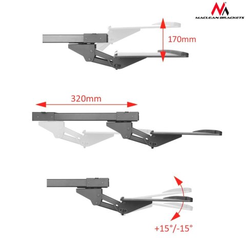 Uchwyt na klawiaturę Maclean, max 2 kg, MC-757