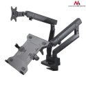 Uchwyt / wieszak do monitora i laptopa Maclean, biurkowy podwójny, VESA 75x75 100x100, 17"-32", 2x8kg, MC-813