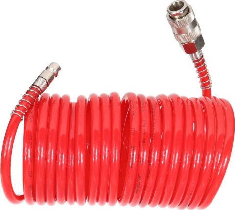 Wąż spiralny pu 15m, 5x8mm, 10bar, szybko-złączki proline