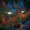 Solarna lampa LED Maclean, z czujnikiem, 3 tryby, wbijana, Li-ion 18650, IP44, 3,7V, 1200 mAh, Czarna, MCE465 B