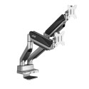 Uchwyt / wieszak biurkowy na dwa monitory Ergo Office, sprężyna gazowa 17"-35" 15kg, VESA 75x75 / 100x100, ER-446