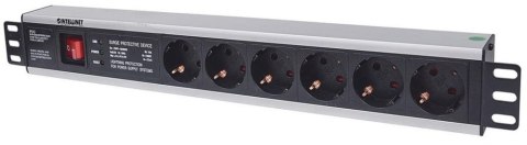 INTELLINET Listwa zasilająca 19" 1.5U, 6x Schuko, kabel 3 m Schuko, włącznik 713962