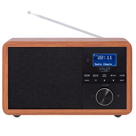 Adler Adler | AD 1184 | Radio DAB+ Bluetooth | Czarny/brązowy | Funkcja alarmu