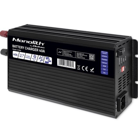Inteligentna profesjonalna ładowarka Monolith do akumulatorów LiFePO4 AGM GEL SLA 40A 12V