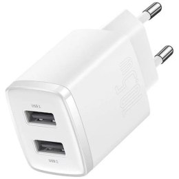 Baseus Compact ładowarka sieciowa 2x USB 10.5W biały (CCXJ010202)