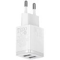 Baseus Compact ładowarka sieciowa 2x USB 10.5W biały (CCXJ010202)