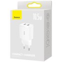 Baseus Compact ładowarka sieciowa 2x USB 10.5W biały (CCXJ010202)