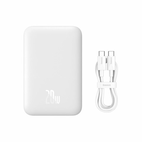 Powerbank Baseus Magnetic Mini Air PPCXM06A 6000mAh 20W z kablem Simple Series USB-C - biały