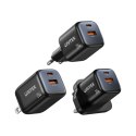 UNITEK ŁADOWARKA SIECIOWA 2X GAN USB-C & USB-A 20W CZARNA