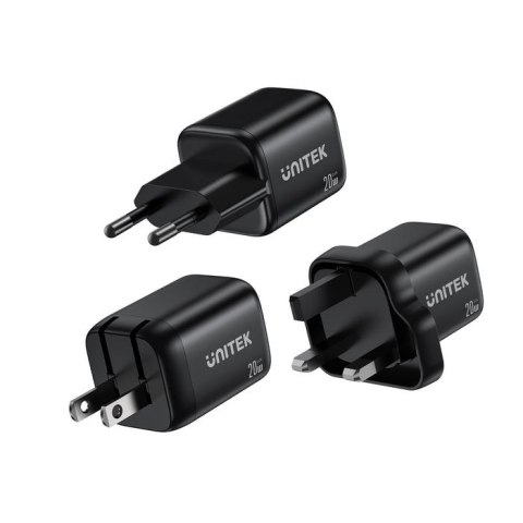 UNITEK ŁADOWARKA SIECIOWA 2X GAN USB-C & USB-A 20W CZARNA
