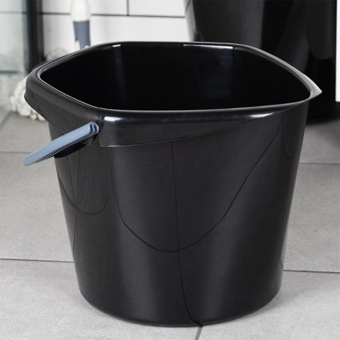 Wiadro Gospodarcze Plastikowe Czarne 14 L VILDE Poręczny Uchwyt